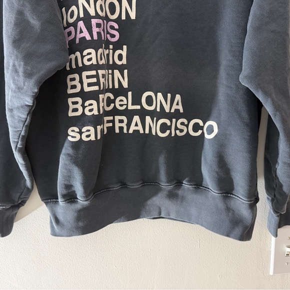 Anine Bing City Love Sweatshirt in Charcoal Grey Size Medium Cotton Crewneck - Picture 4 of 15